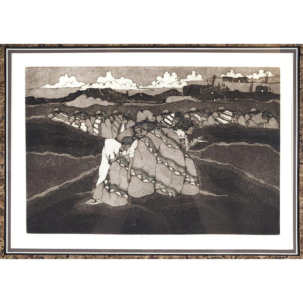 Amado Maurilio Peña Jr "Los Tres" Signed Numbered Framed Print Black White